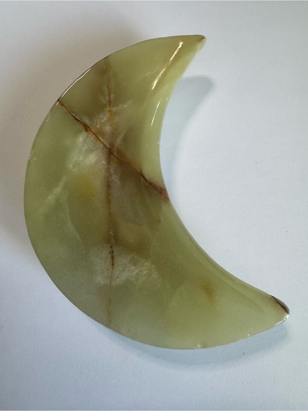 Green Onyx Crescent Moon Stone